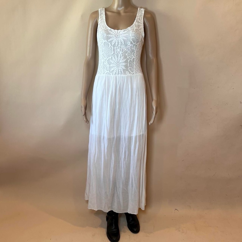 white linen dress